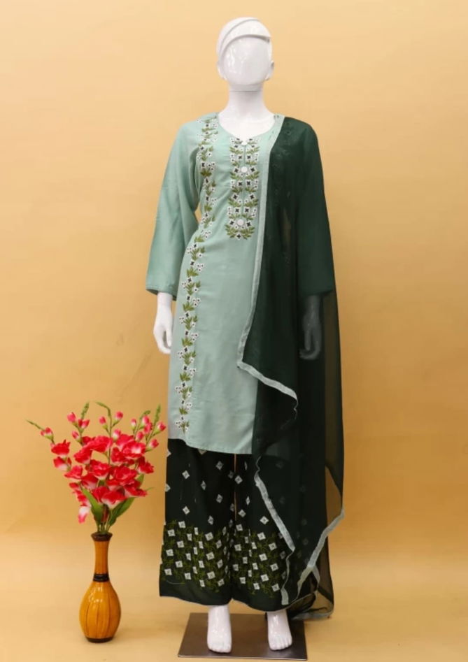 Shamal Rayon Embroidery Kurti With Bottom Dupatta Wholesale Market In Surat
